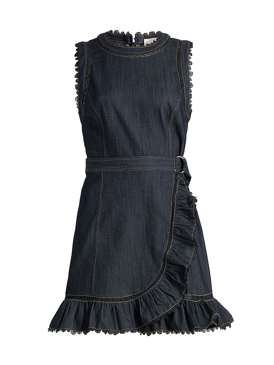Women's Mahlia Guipure Lace Minidress - Indigo - Size 14
