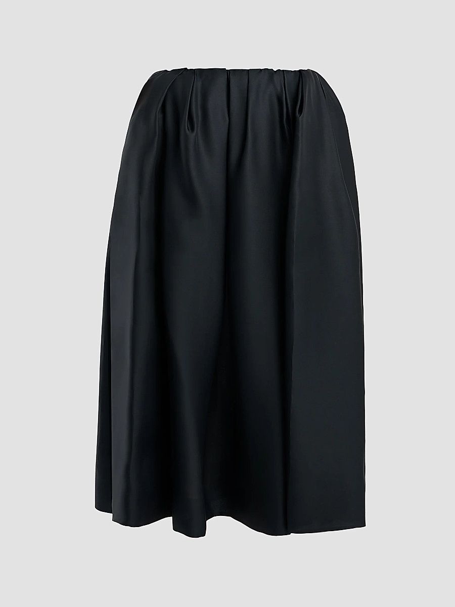 Khaite Women's Adara Pleated Silk Maxi Skirt - Black - Size 6