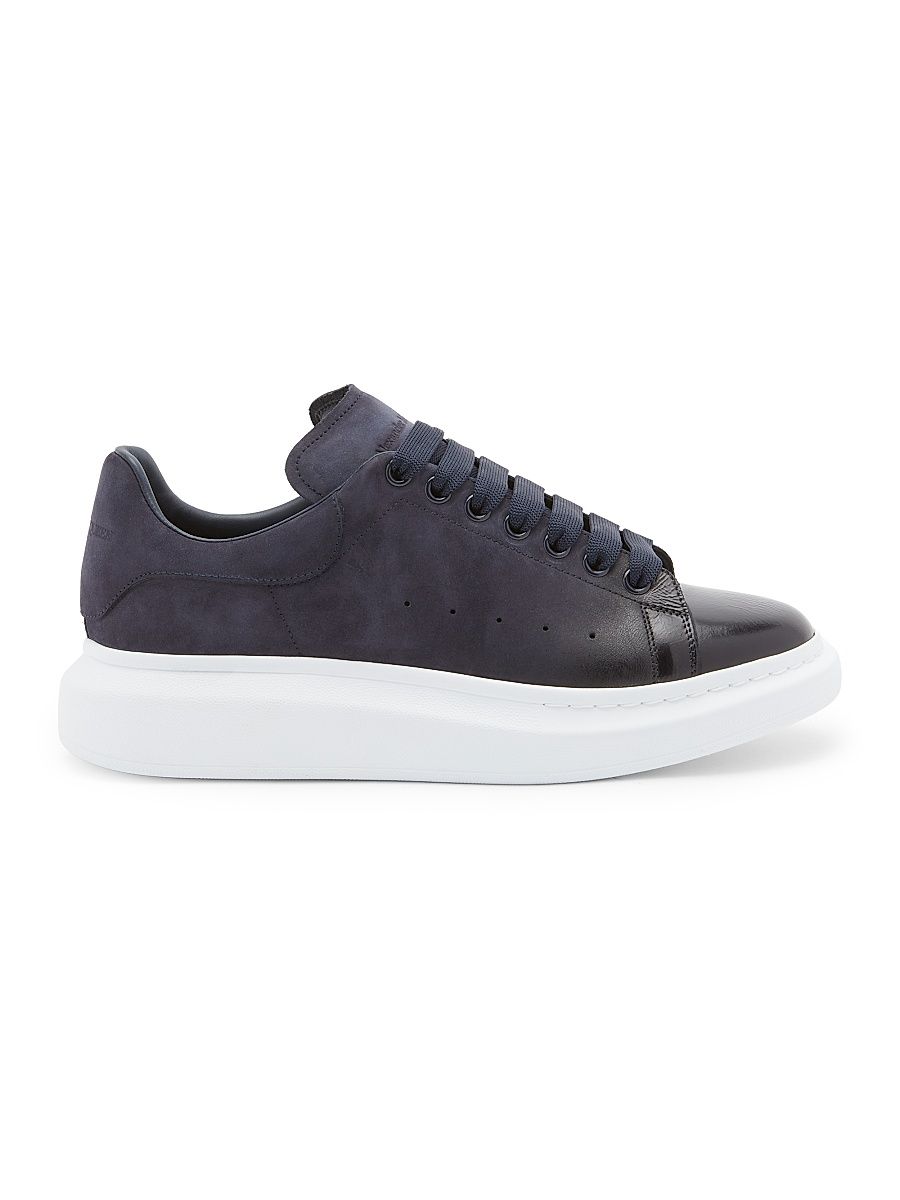 Men's Oversized Suede Low-Top Sneakers - Midnight Blue - Size 7