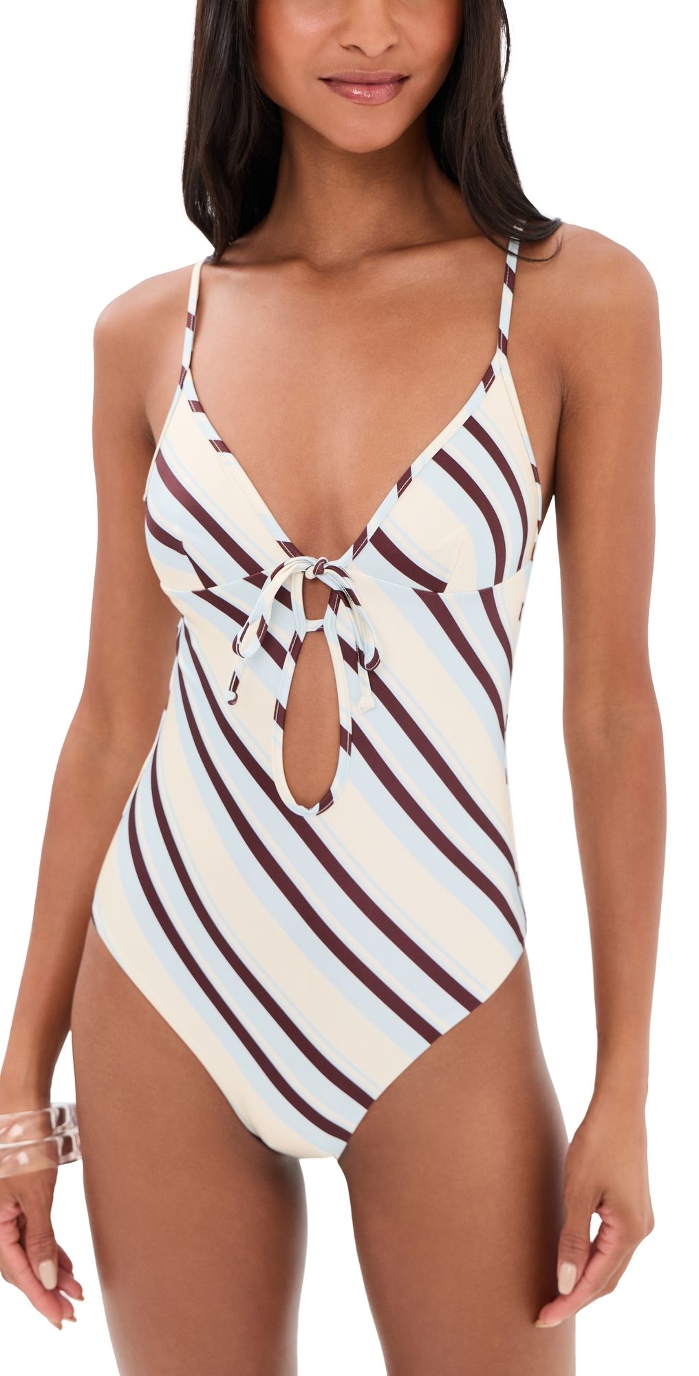 Onia Soleil One-Piece Swim Suit Baby Blue Multi M