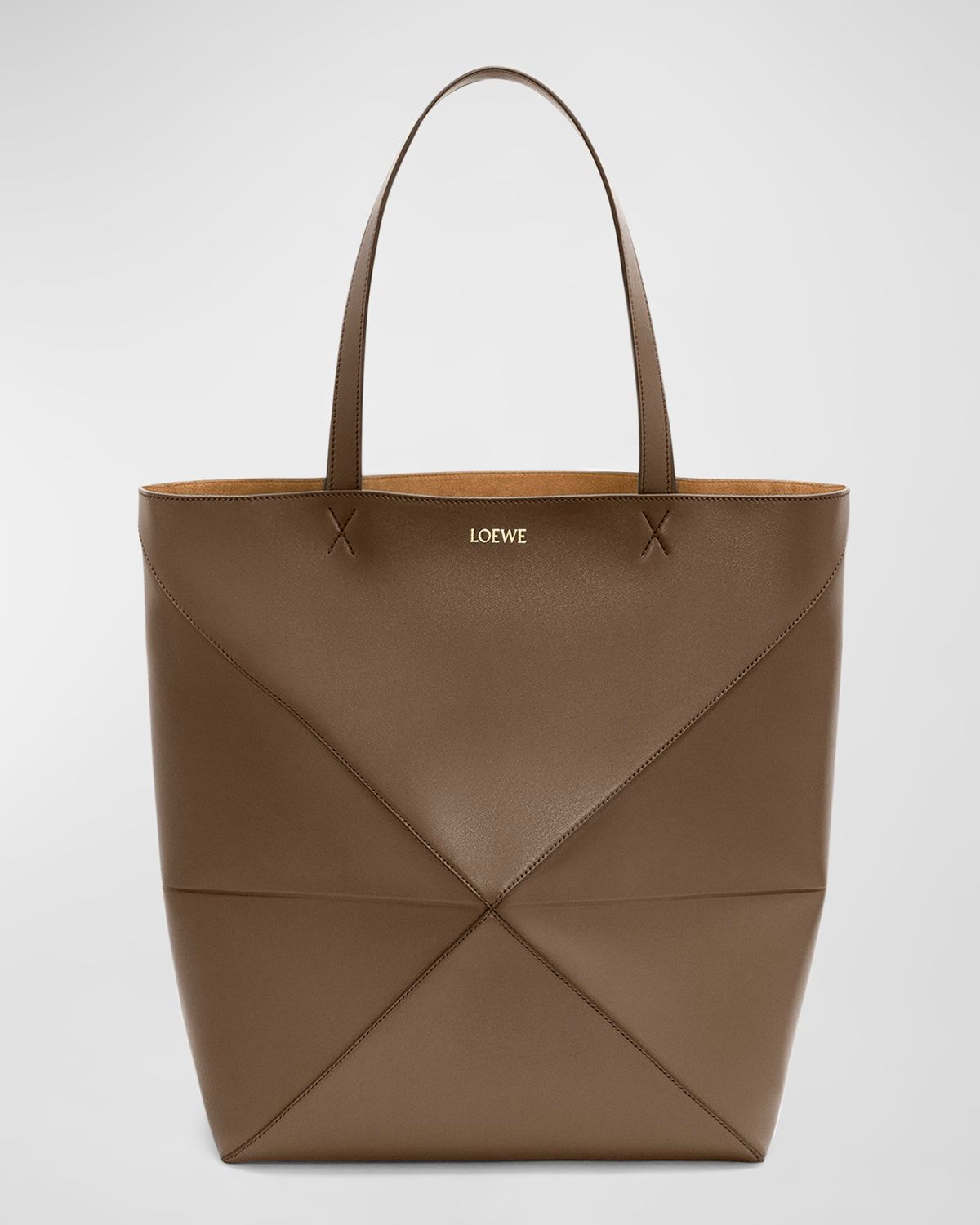 Puzzle Fold Large Tote Bag in Shiny Leather