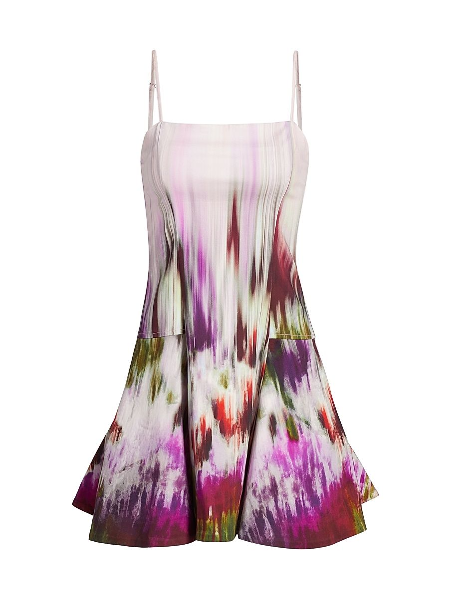 Women's Judie Printed A-Line Minidress - Sorbet Motion Blur - Size 8