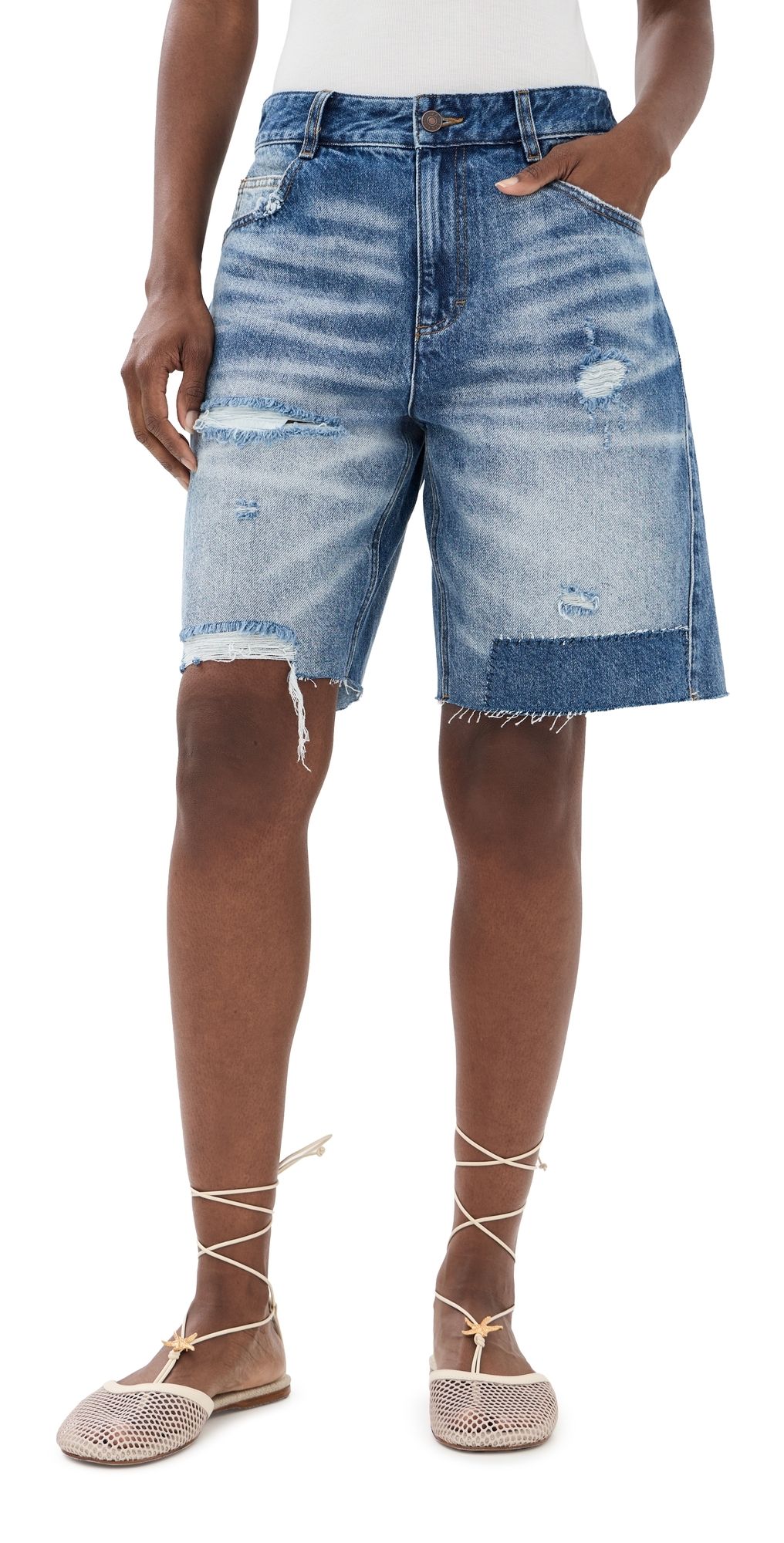 Sea Milene Denim Knee Shorts Blue 14
