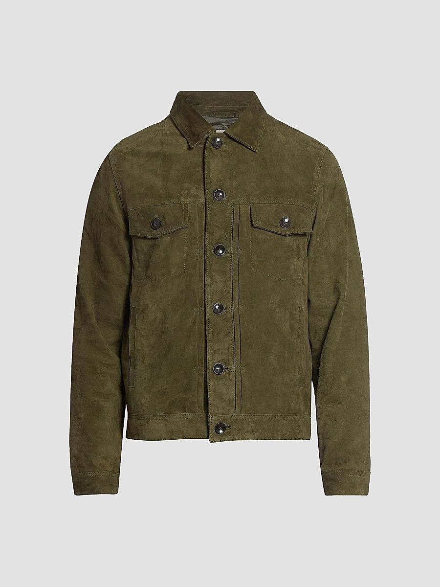 Men Liam Suede Jacket - Olive Original - Size Large