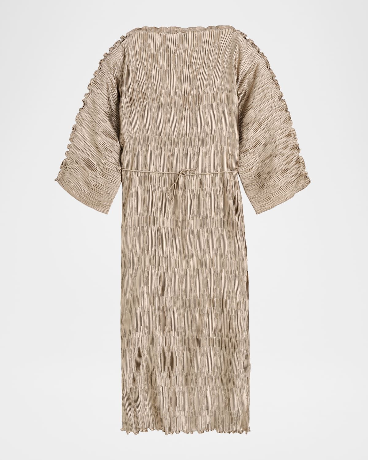 Tralaido Bateau-Neck Plisse Midi Dress