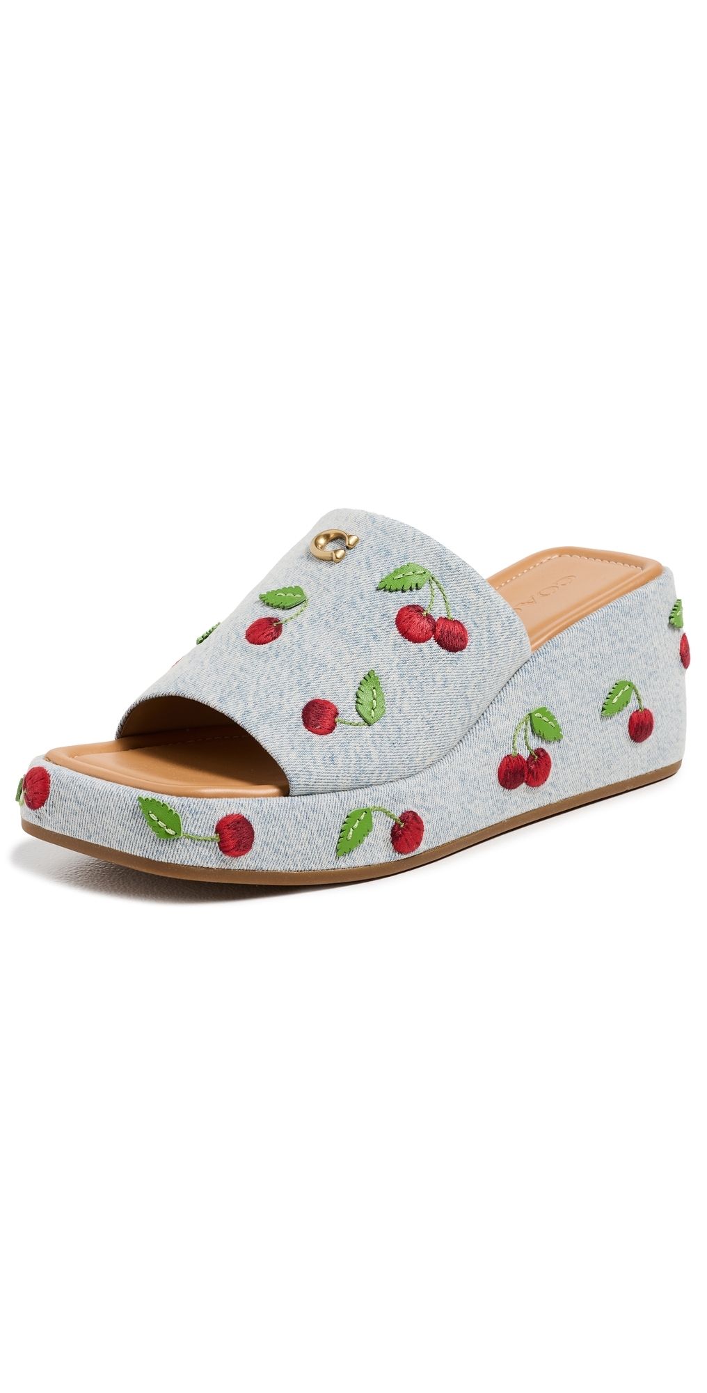 Coach Marie Platform Slide Sandals Denim Multi 9