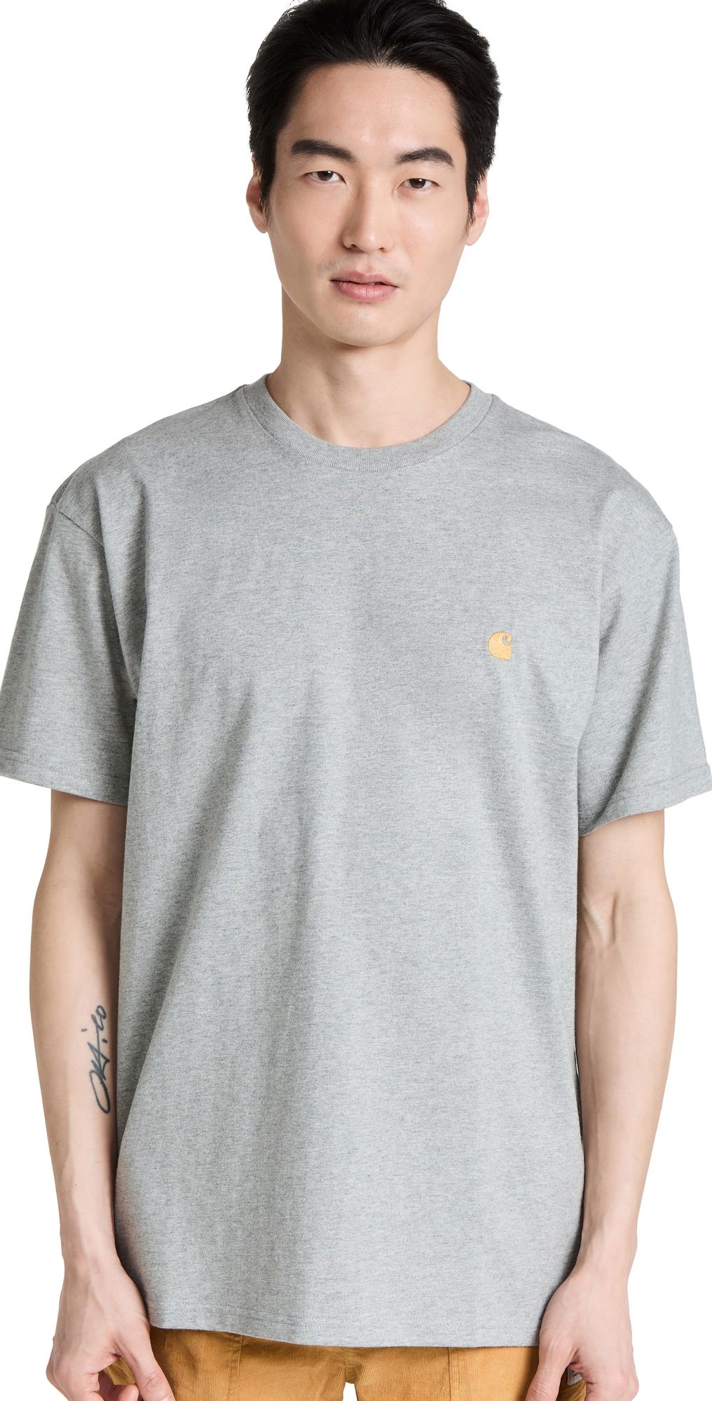 Carhartt WIP Short Sleeve Chase T-Shirt Grey Heather S