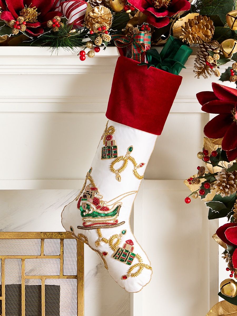Kim Seybert Holiday Lights Nutcracker Stocking