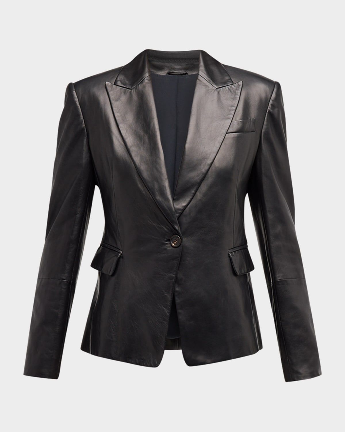 Nappa Leather Short Blazer Jacket