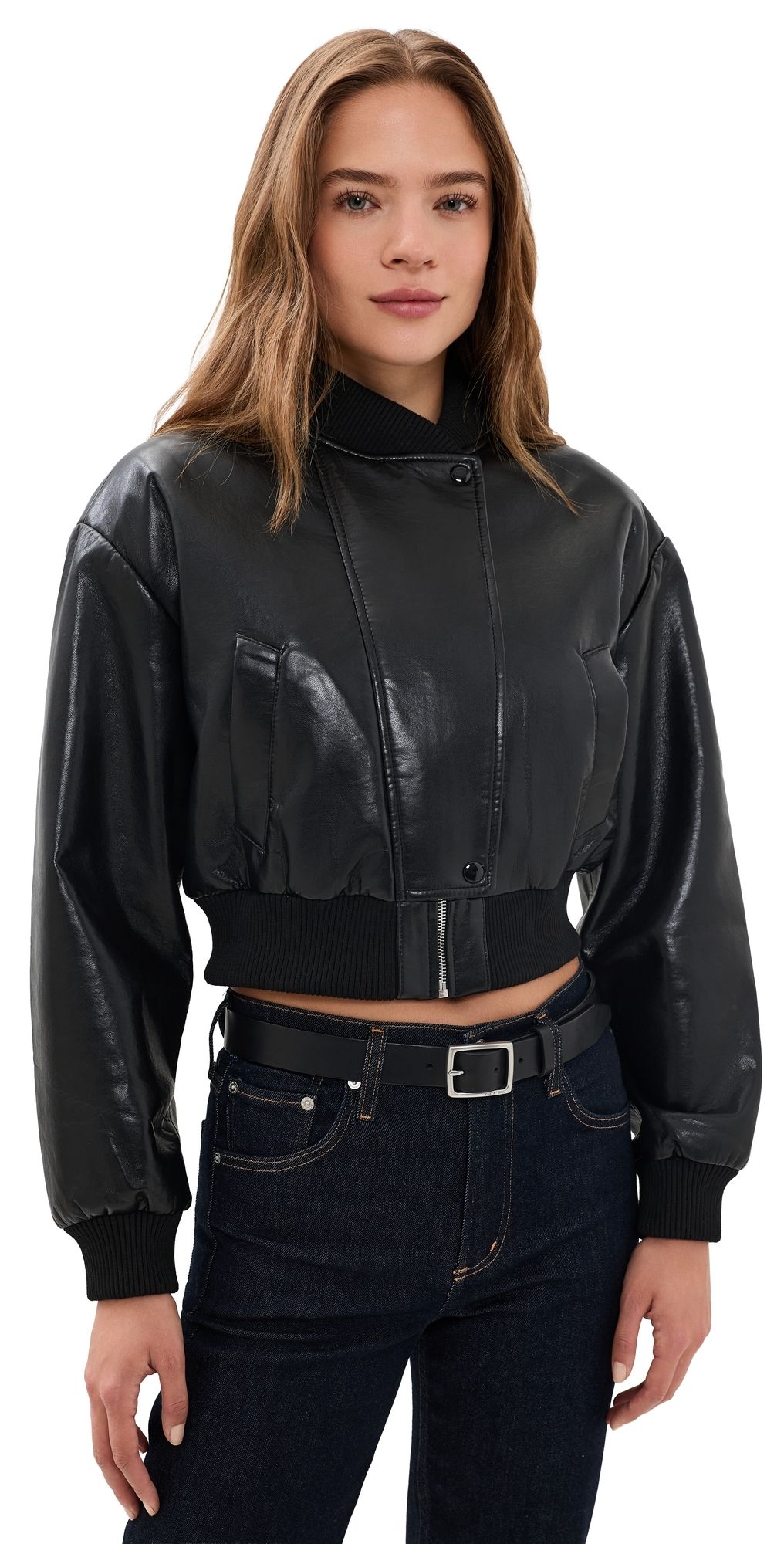 Citizens of Humanity Camille Moto Recycled Leather Jacket Black L