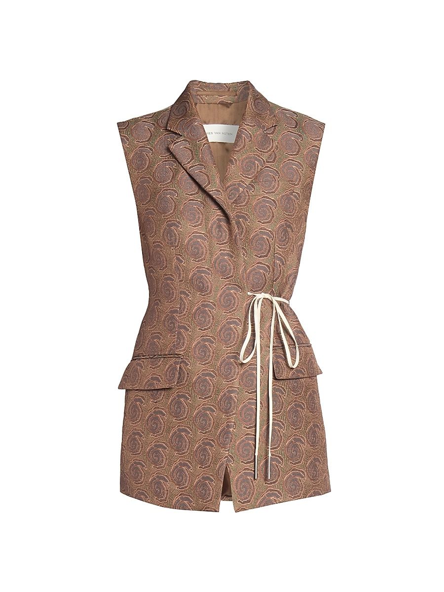 Women's Bimbila Printed Sleeveless Blazer - Bottle - Size 4