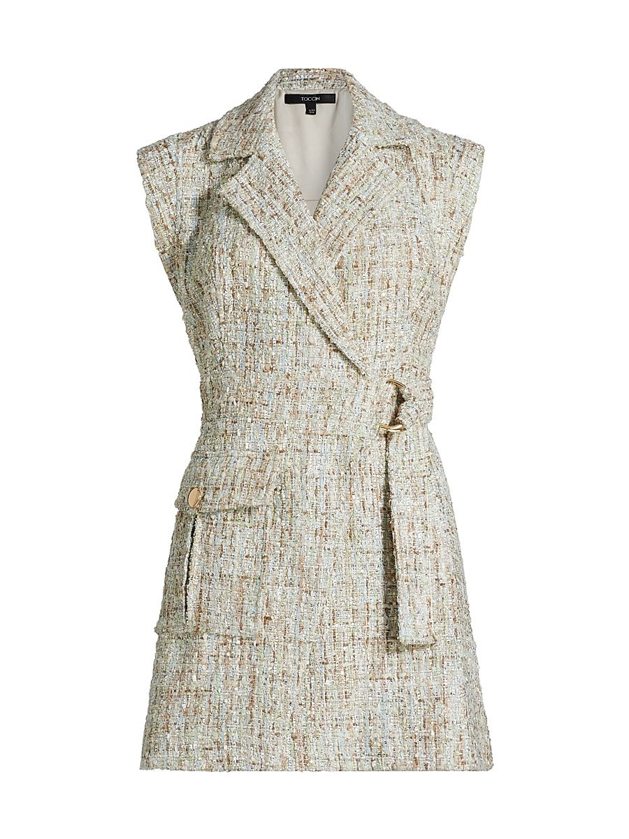 Women's Everly Safari Wrap Minidress - Ice Blue Multi - Size 14