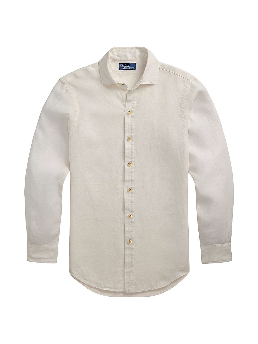 Men's Classic-Fit Linen Shirt - Deckwash White - Size XXL