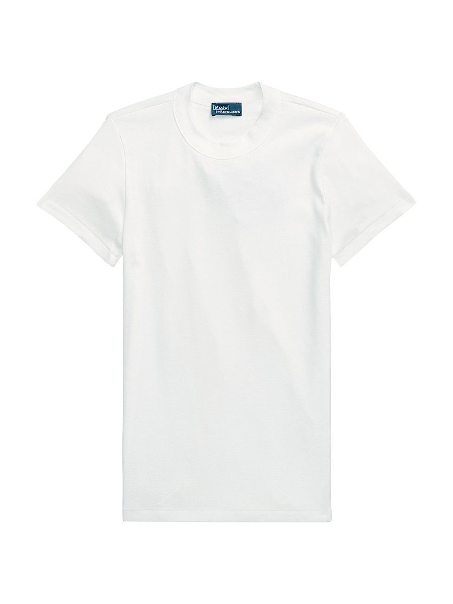 Women's Rib-Knit Crewneck T-Shirt - White - Size XL