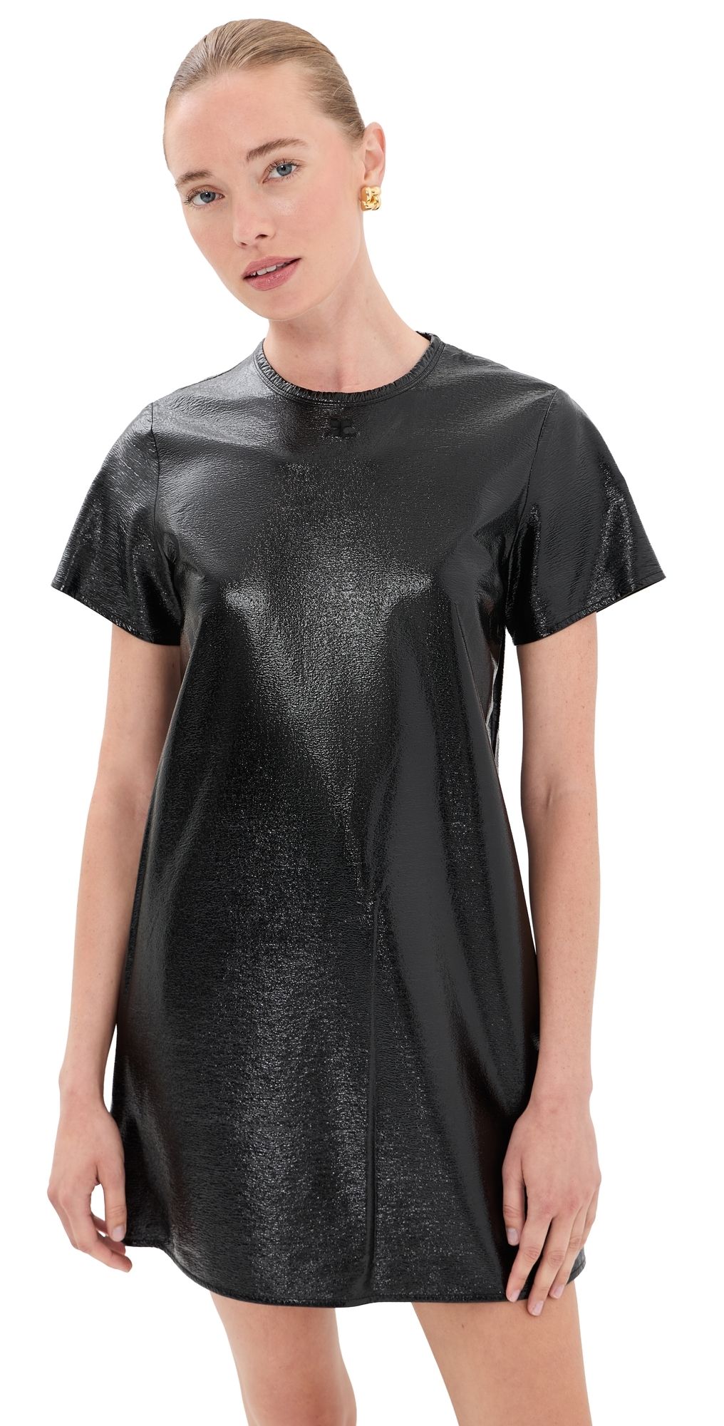 Courrèges Vinyl Mini Dress Black 34
