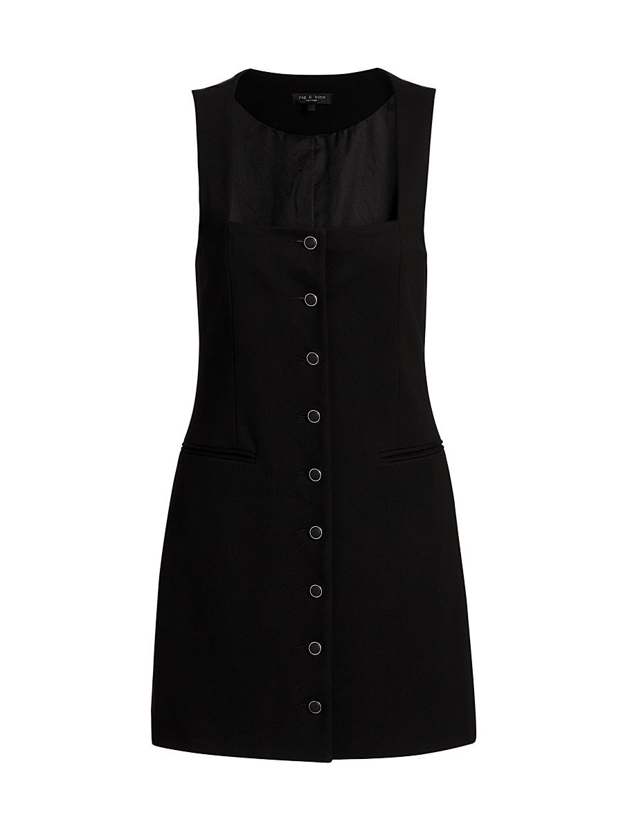 Women's Marianne Button-Front Minidress - Black - Size 2