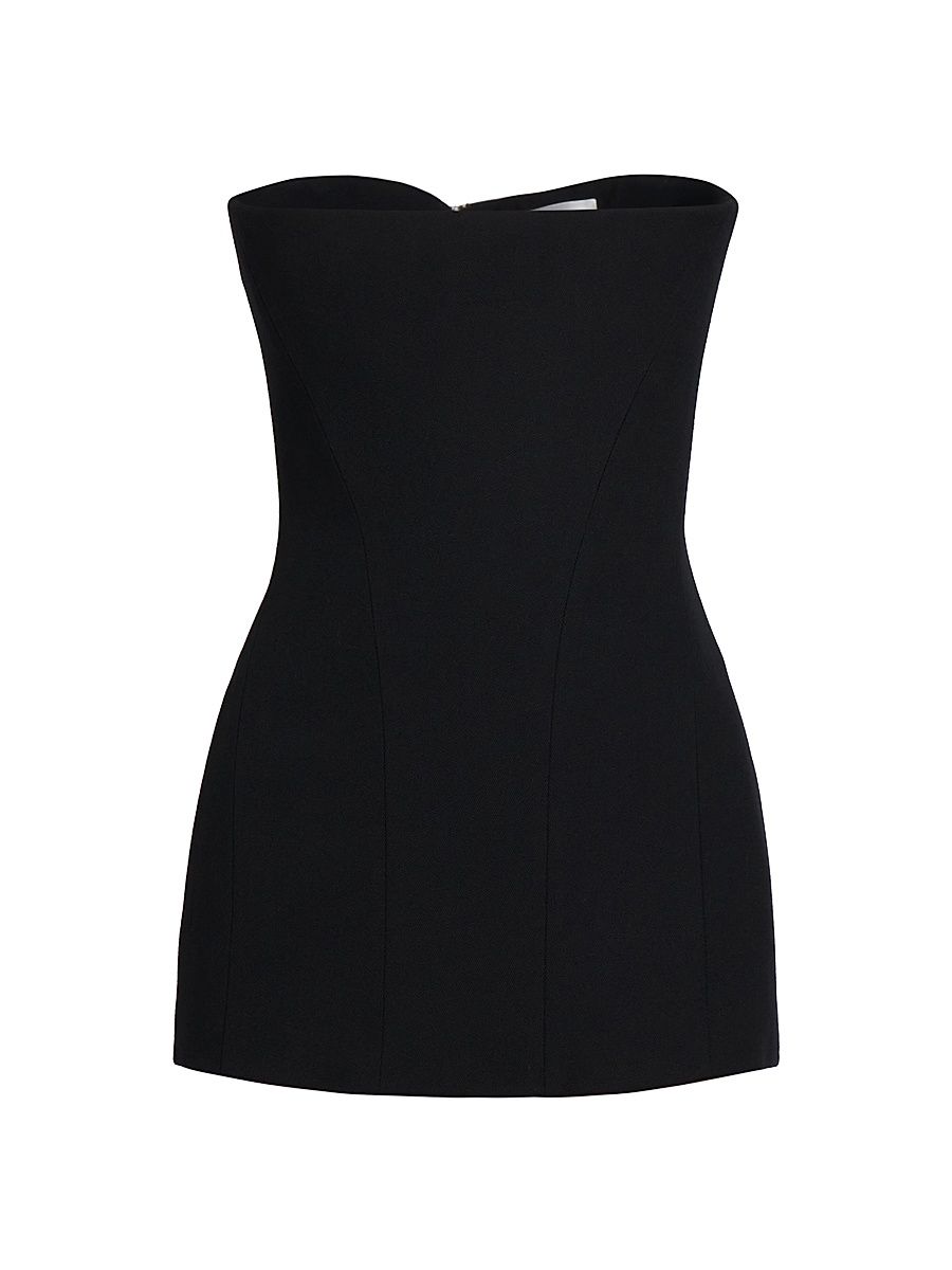 Women's Crepe Strapless Corset Top - Black - Size 6