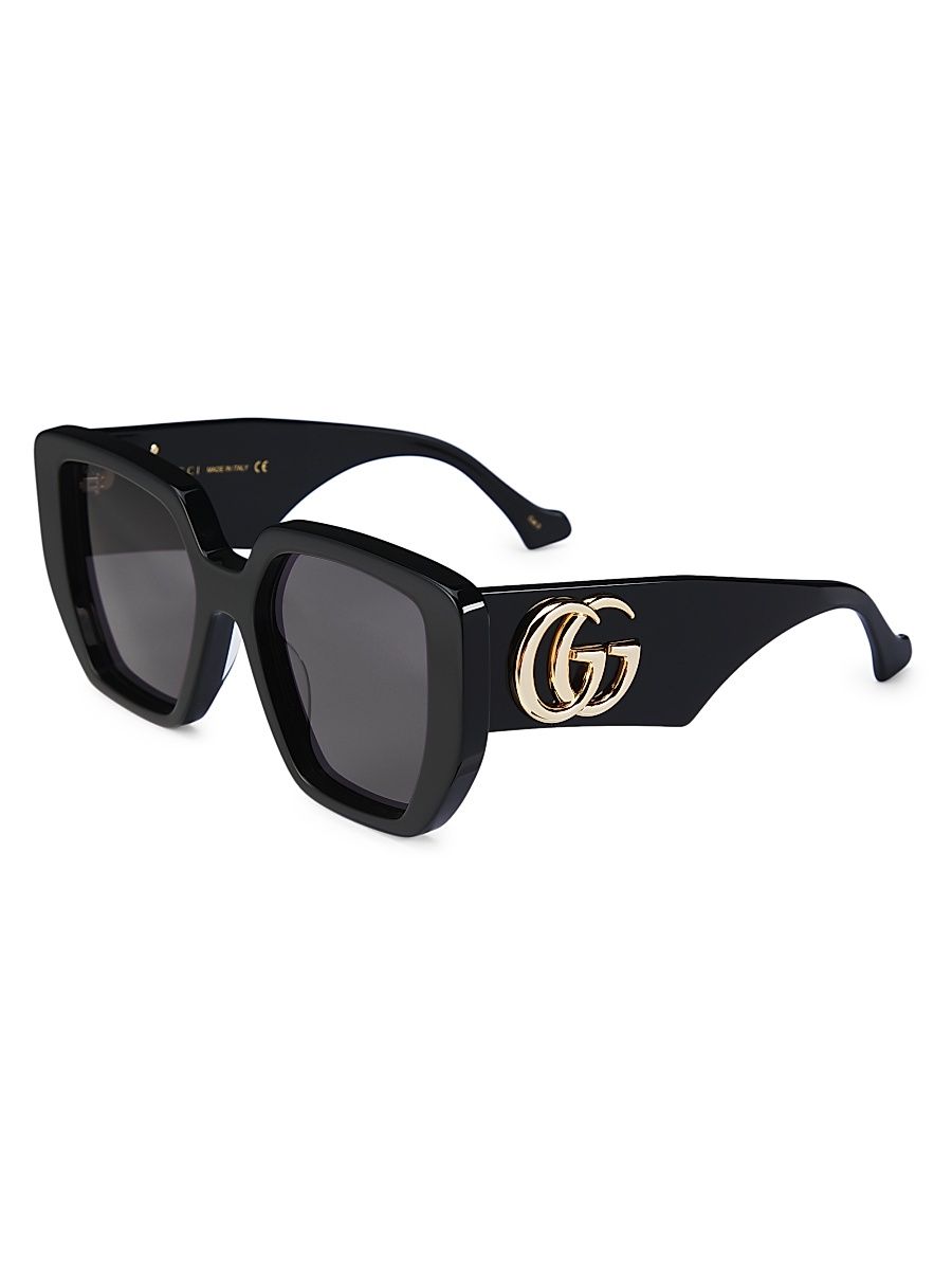 Women's Gucci Generation 54MM Oversized Rectangular Sunglasses - Black