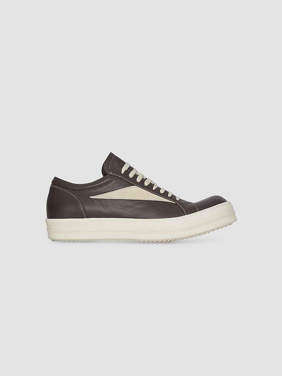 Men's Vintage Leather Low-Top Sneakers - Black Milk - Size 13