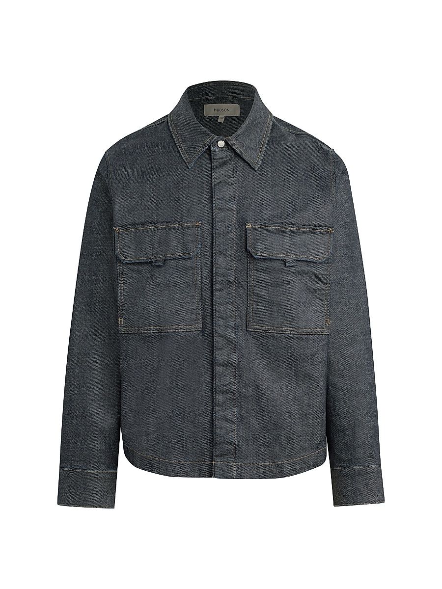 Men's Coated Denim Shirt - Coated Gunmetal - Size XXL