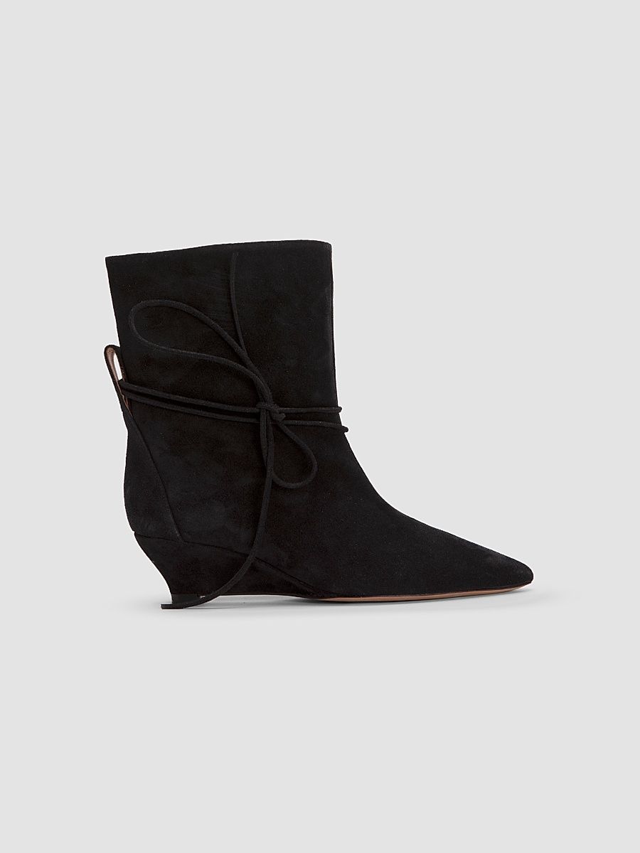 Women's Gemma Suede Wedge Boots - Black - Size 10