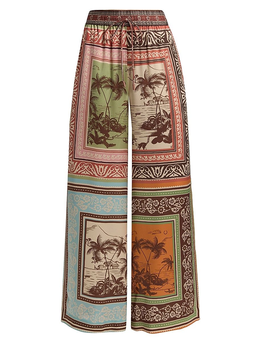 Women's Alberta Silk Wide-Leg Pants - Size 8