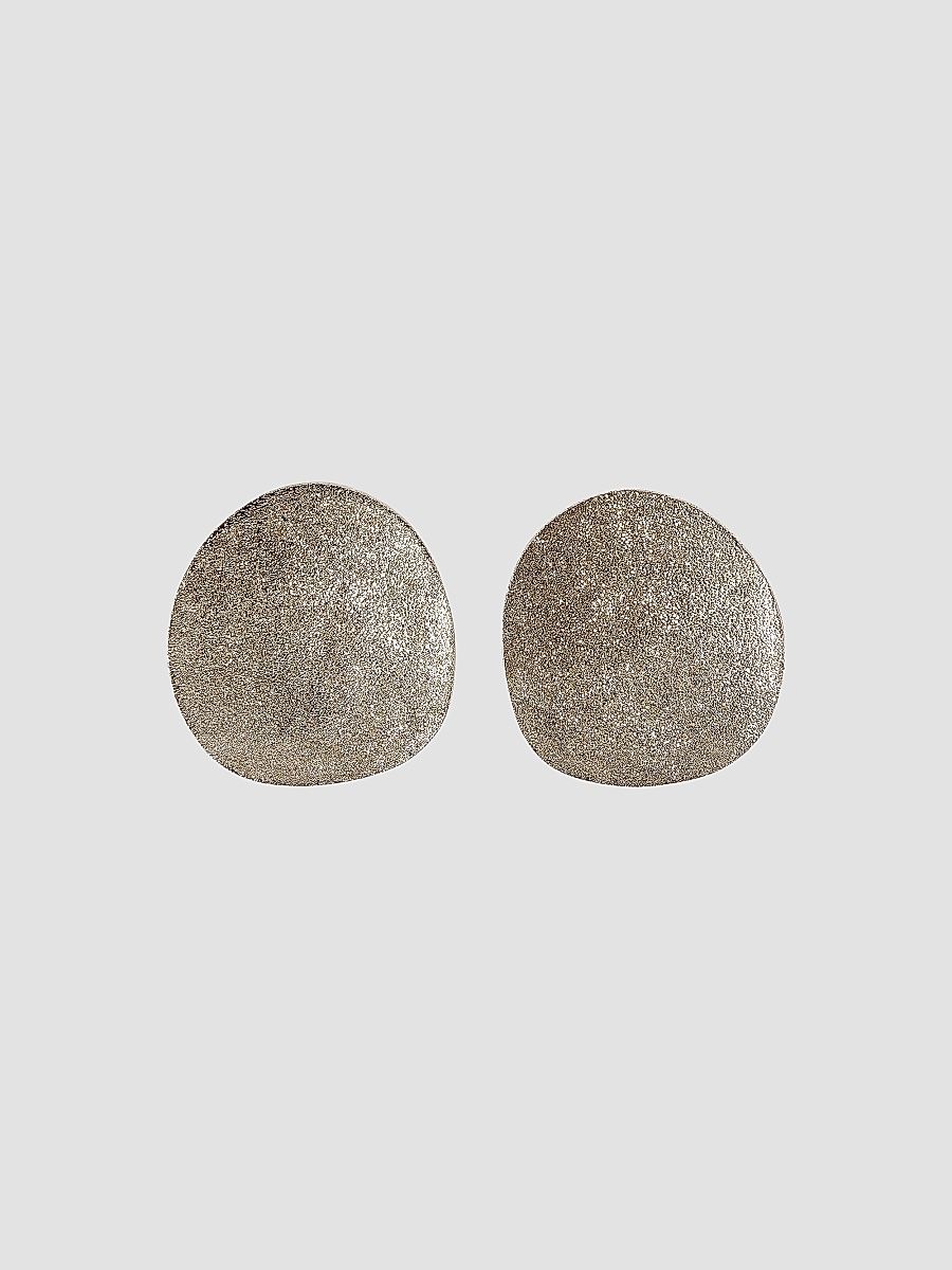 Women's Sterling Silver Shimmer Disc Earrings - Silver