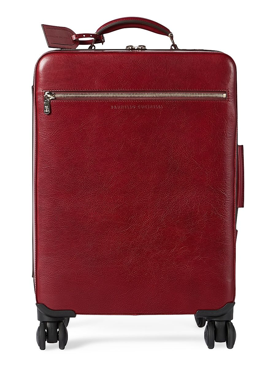 Burnished Calfskin Suitcase - Terracotta
