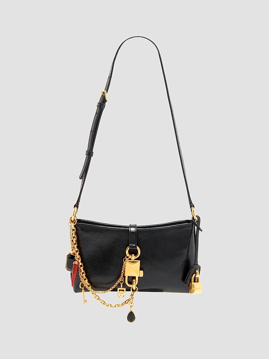 Women's Vittoria Leather Shoulder Bag - Nero Ottone Vintage