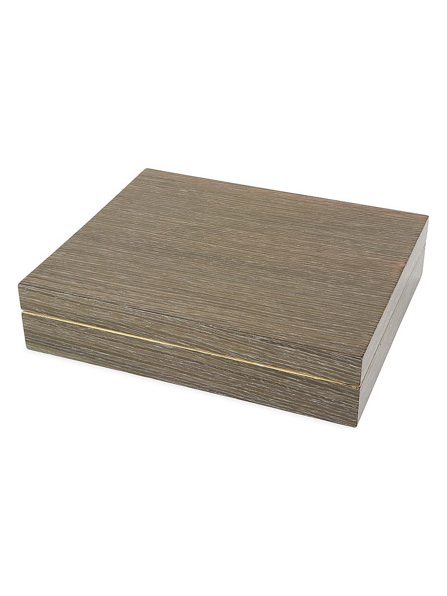 Wood Cufflink Box - Gray