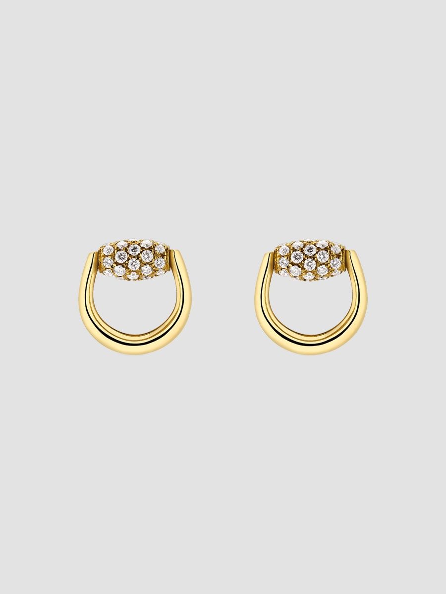 Gucci Women's Gucci Horsebit 18K Yellow Gold Diamond Earrings - Yellow Gold