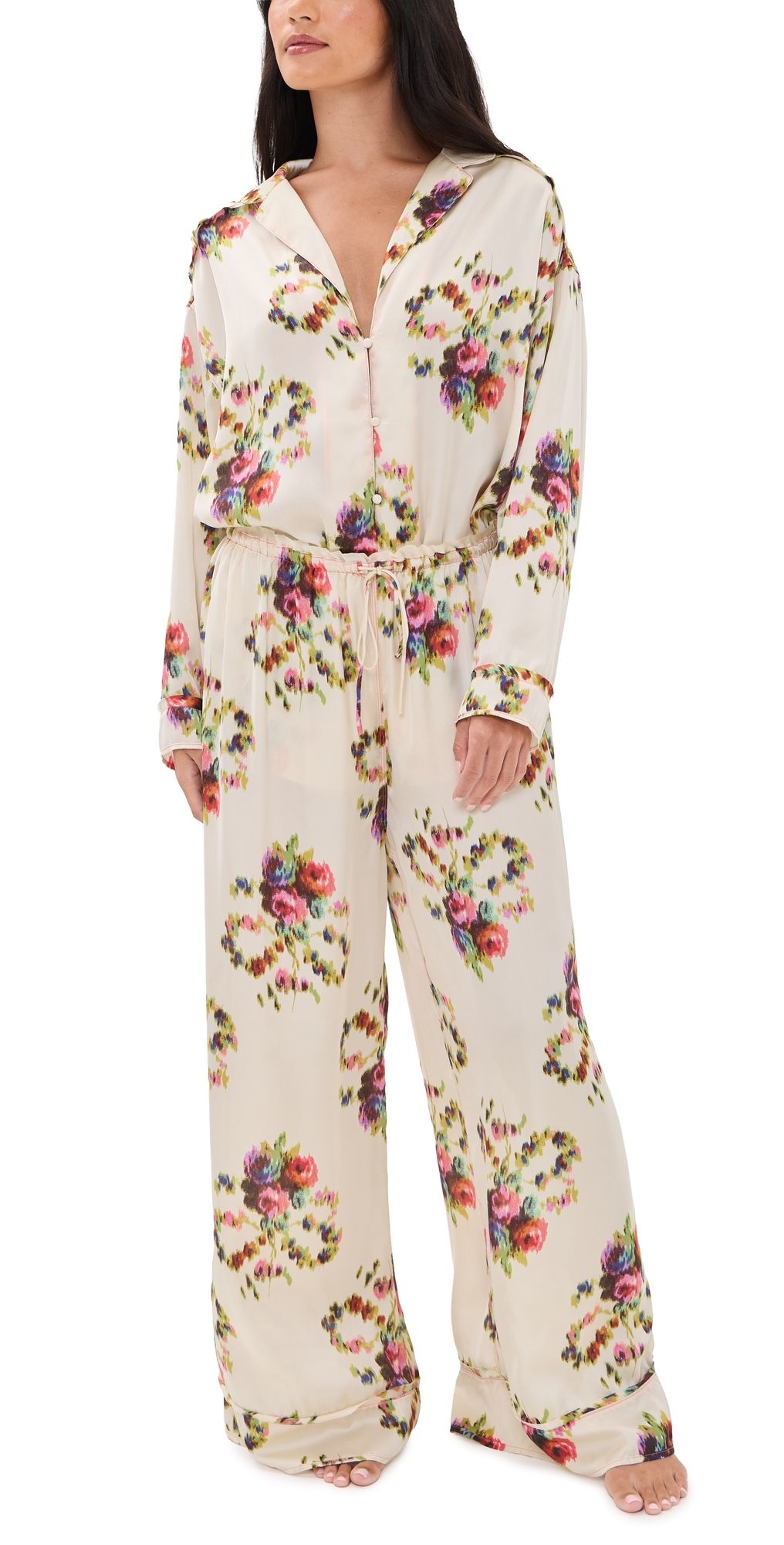 Free People Dreamy Days Pajamas Set Antique Ivory XS