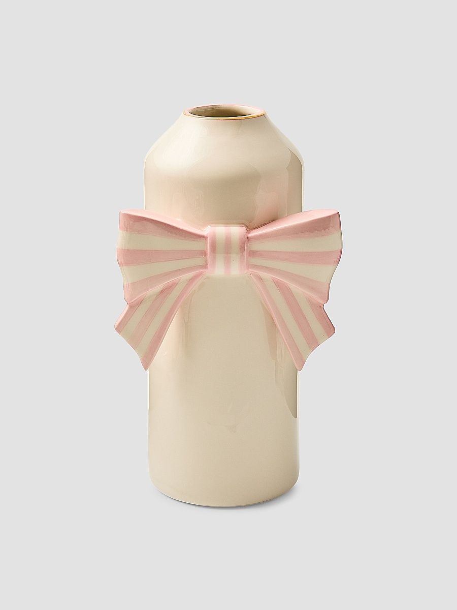 Rosy Check Bow Vase