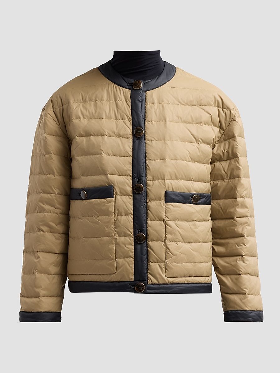 Women's Pearson Quilted Button-Front Jacket - Desert Taupe Black - Size XS