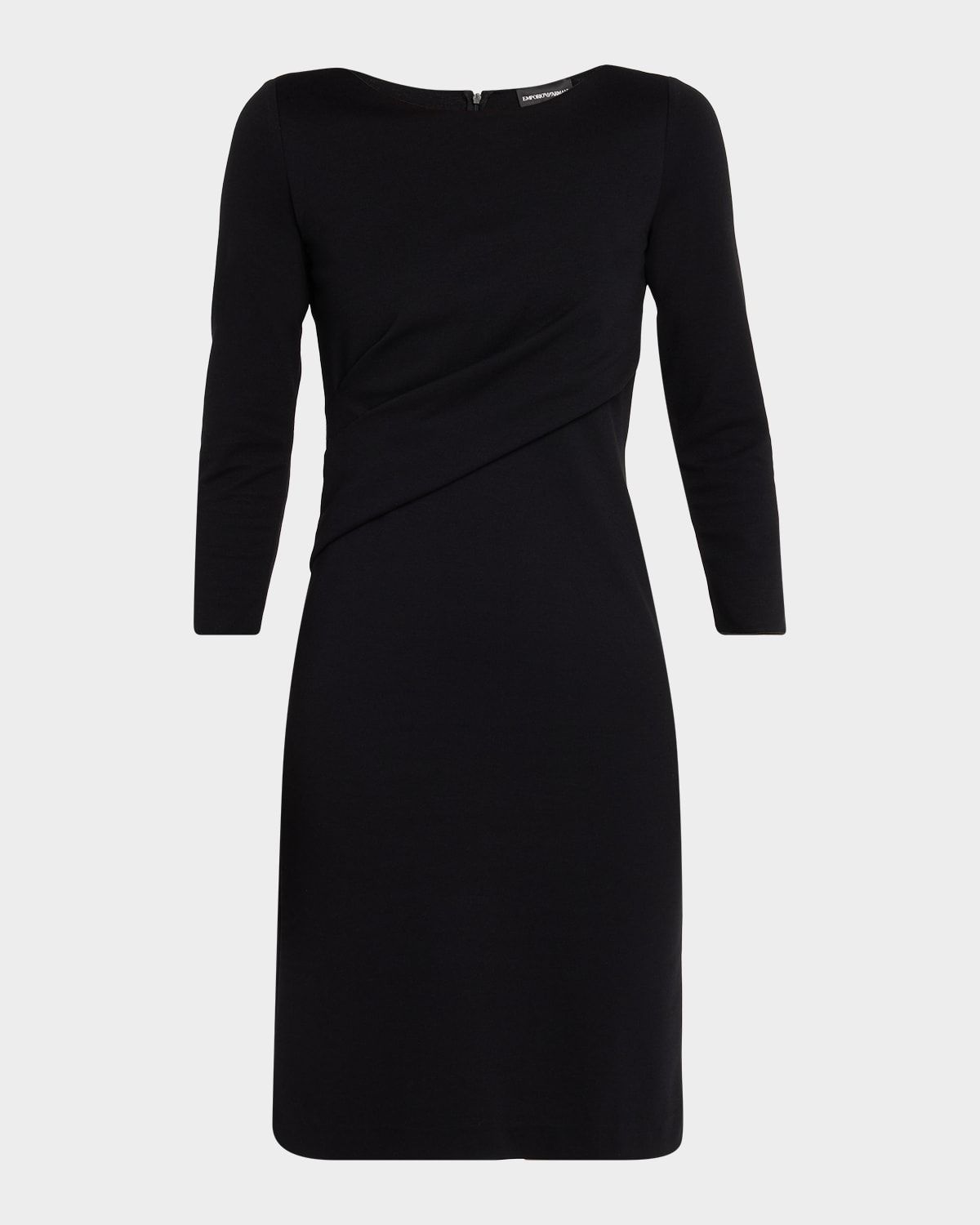 Ruched 3/4-Sleeve Dress