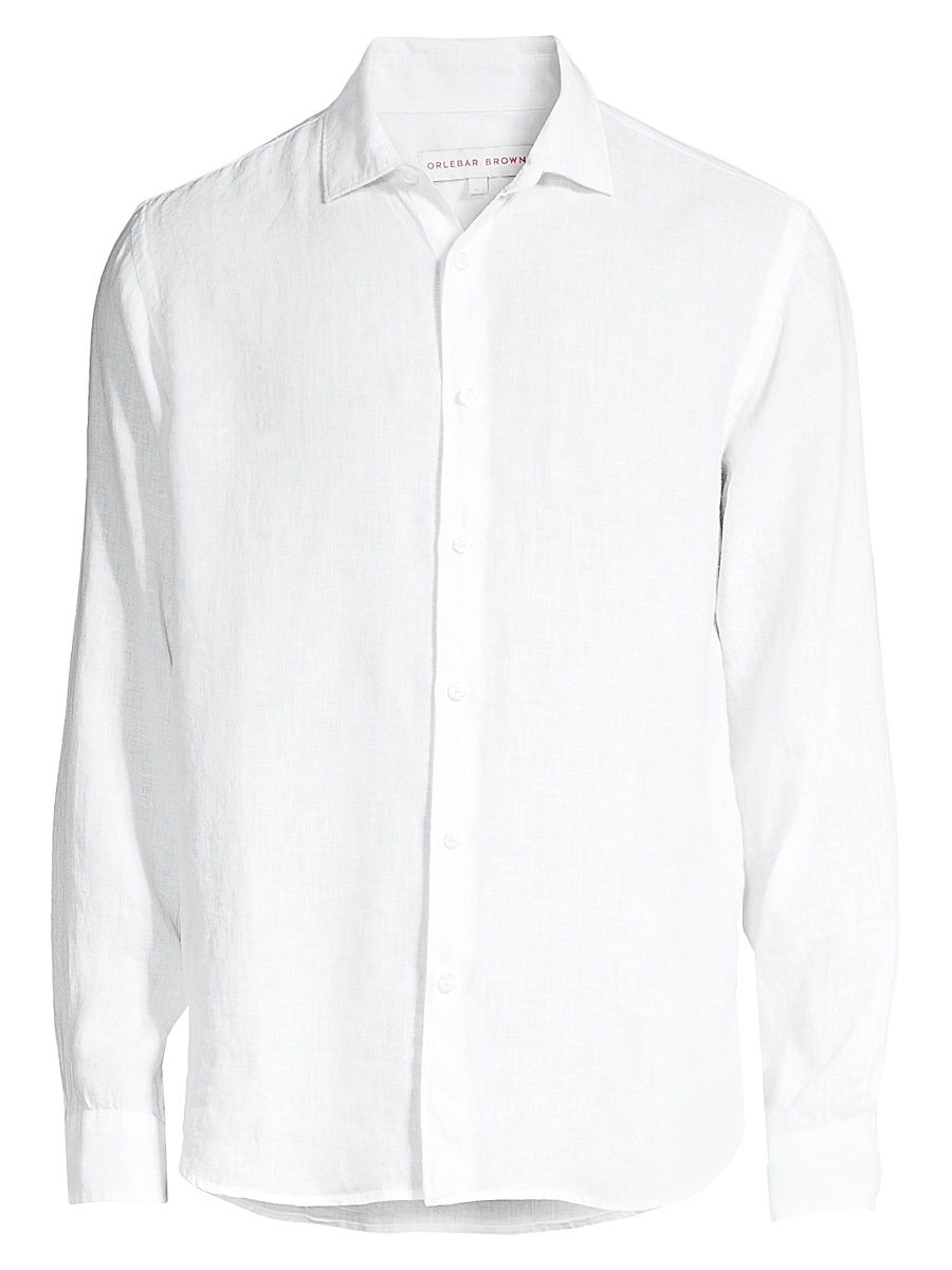 Men's Giles Linen Shirt - White - Size XXXL