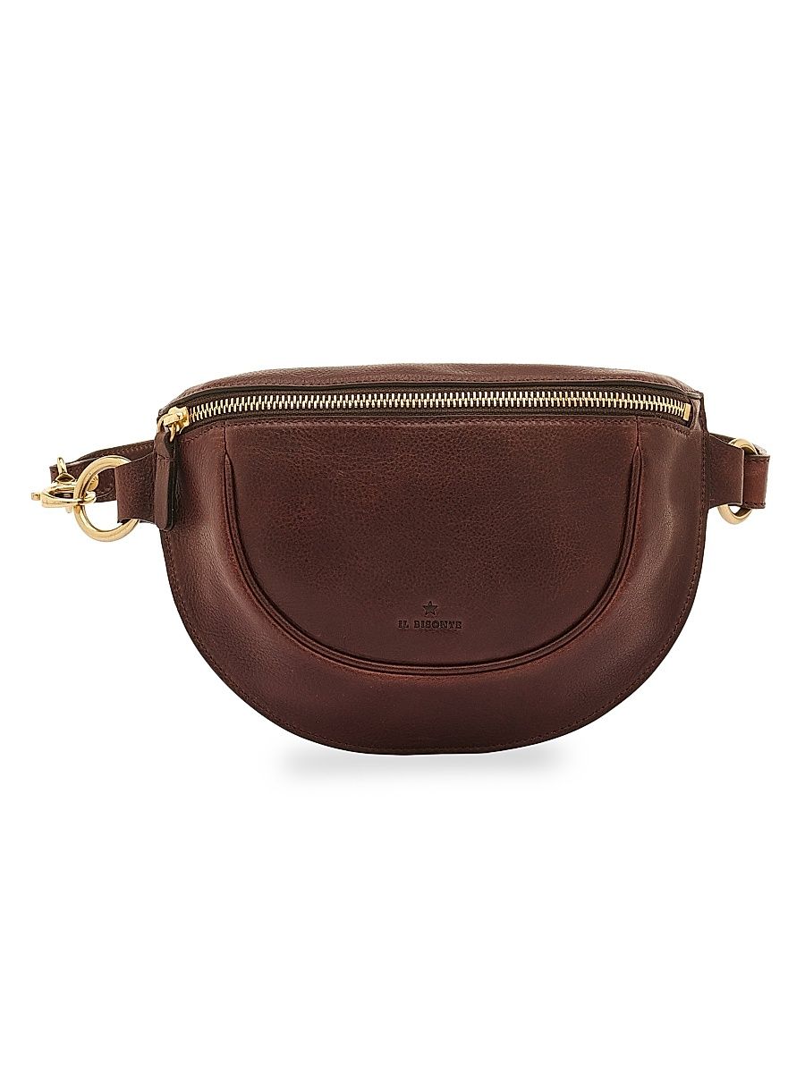 Women's Oliveta Metallic Leather Belt Bag - Silver