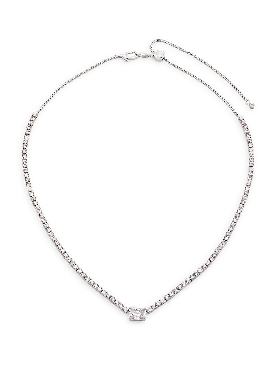 Women's Tennis Sterling Silver & Cubic Zirconia Necklace - Silver