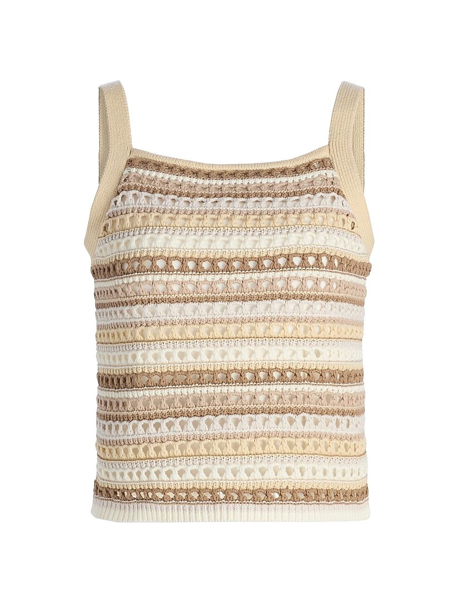 Women's Kimmy Striped Knit Top - Sunbleach Combo - Size Large