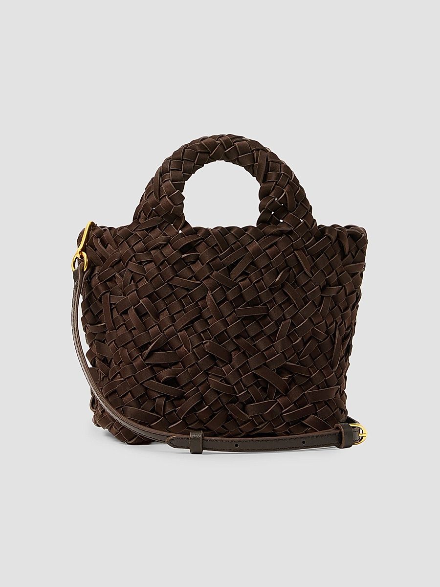 Women's St. Barths Petit Nest Weave Tote Bag - Chocolate