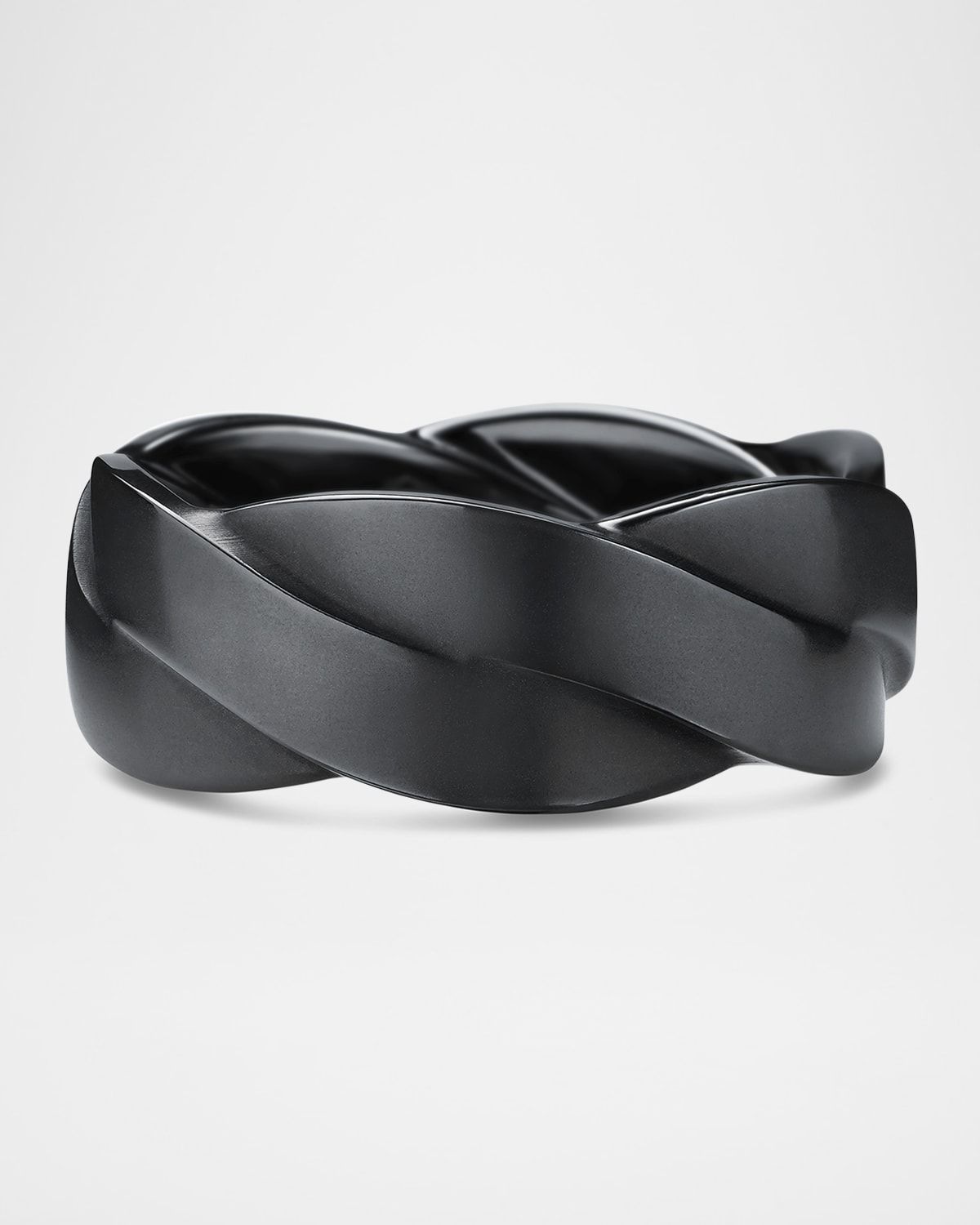 Men & apos;s DY Helios Band Ring in Black Titanium, 9mm