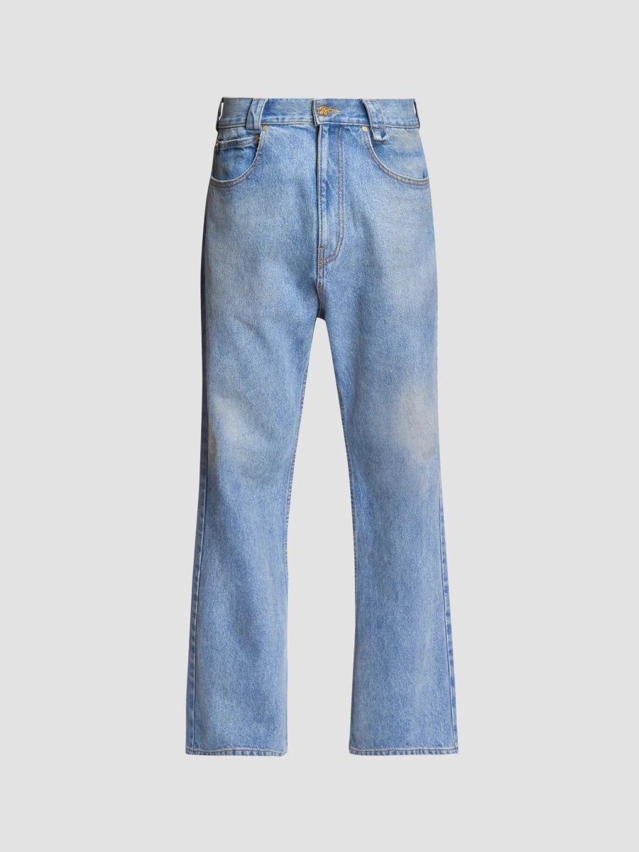 Willy Chavarria Men's Rigid Classic Flared Jeans - Blue - Size 38