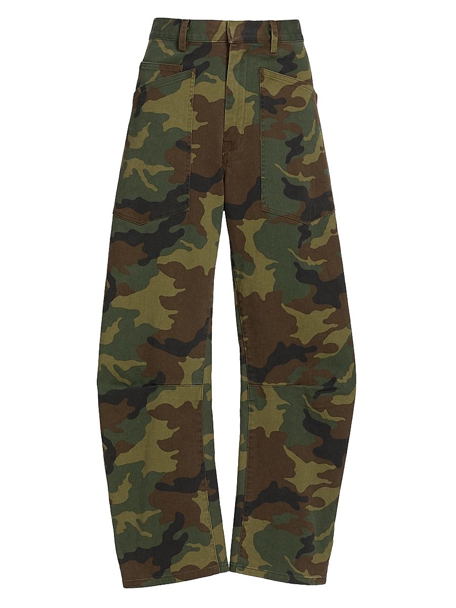 Women's Shon Camouflage Barrel-Leg Pants - Camouflage - Size 4