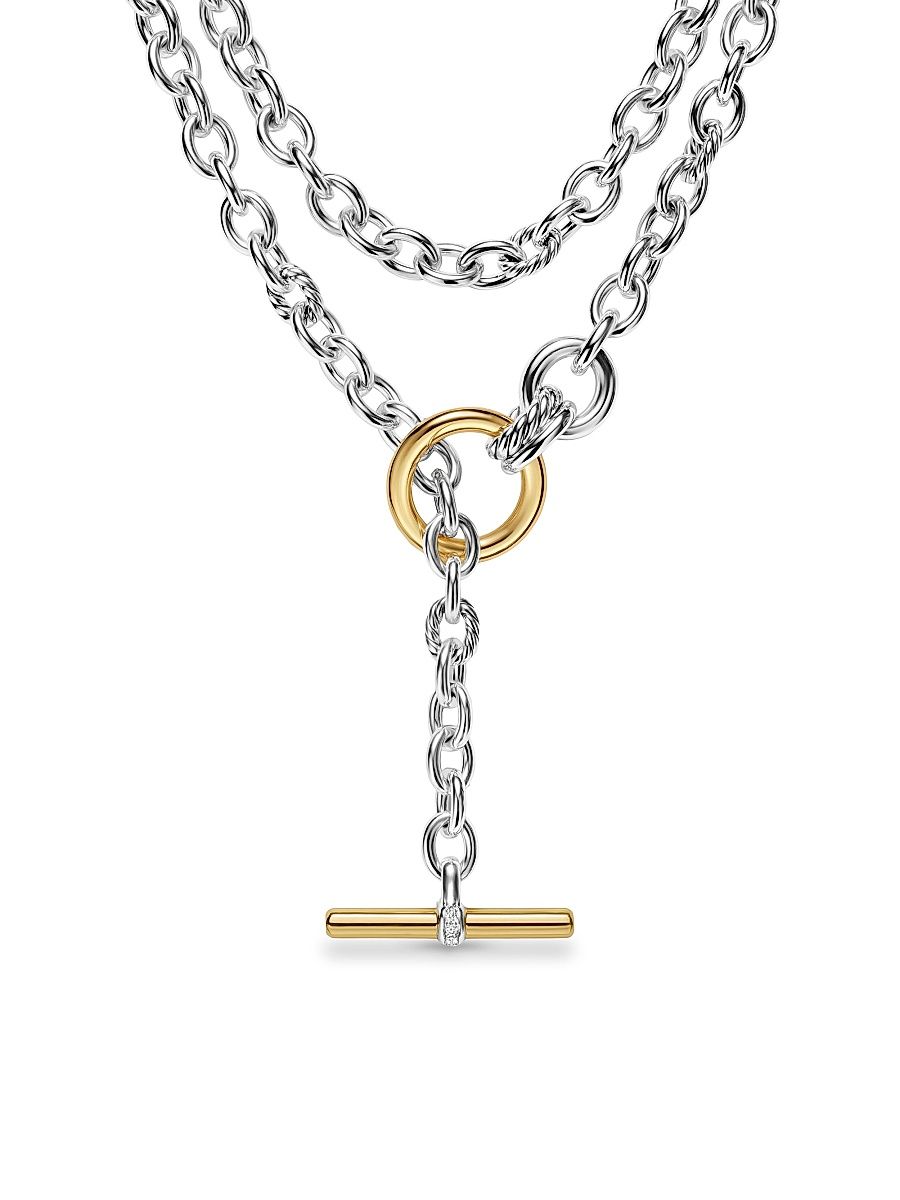 Women's DY Mercer Double Row Toggle Chain Necklace, 8MM - Diamond - Size 41