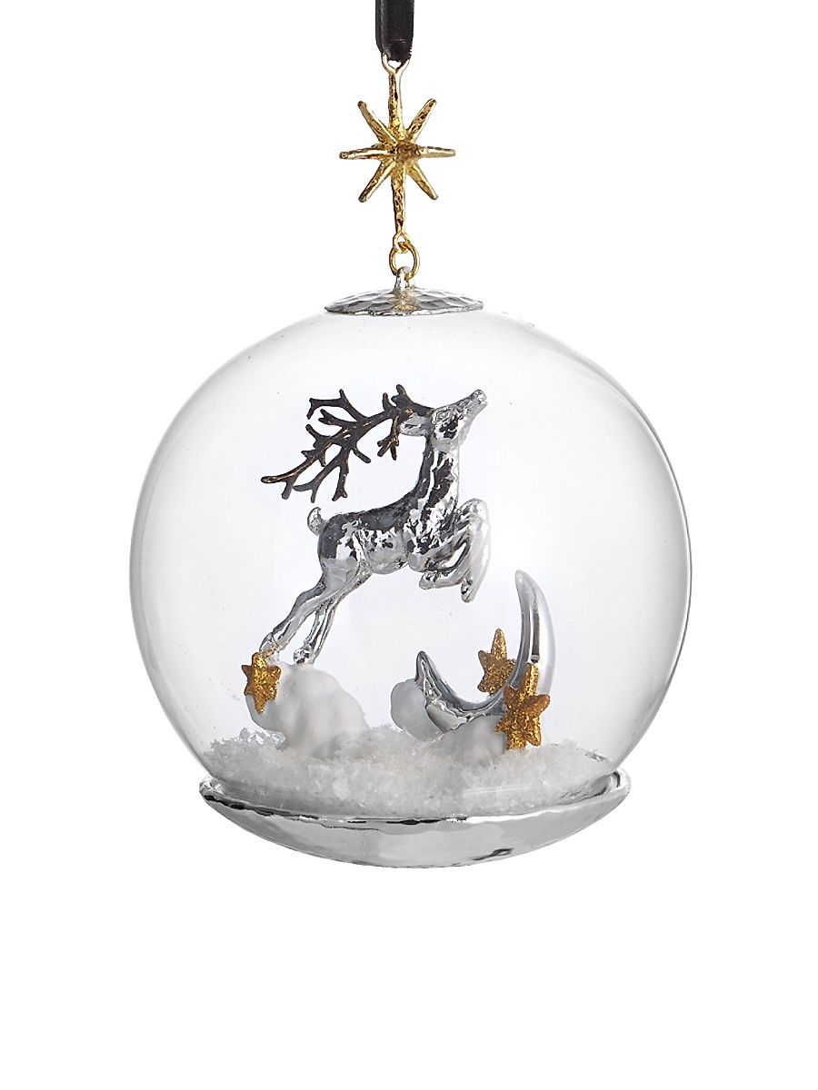 Reindeer Snow Globe Ornament