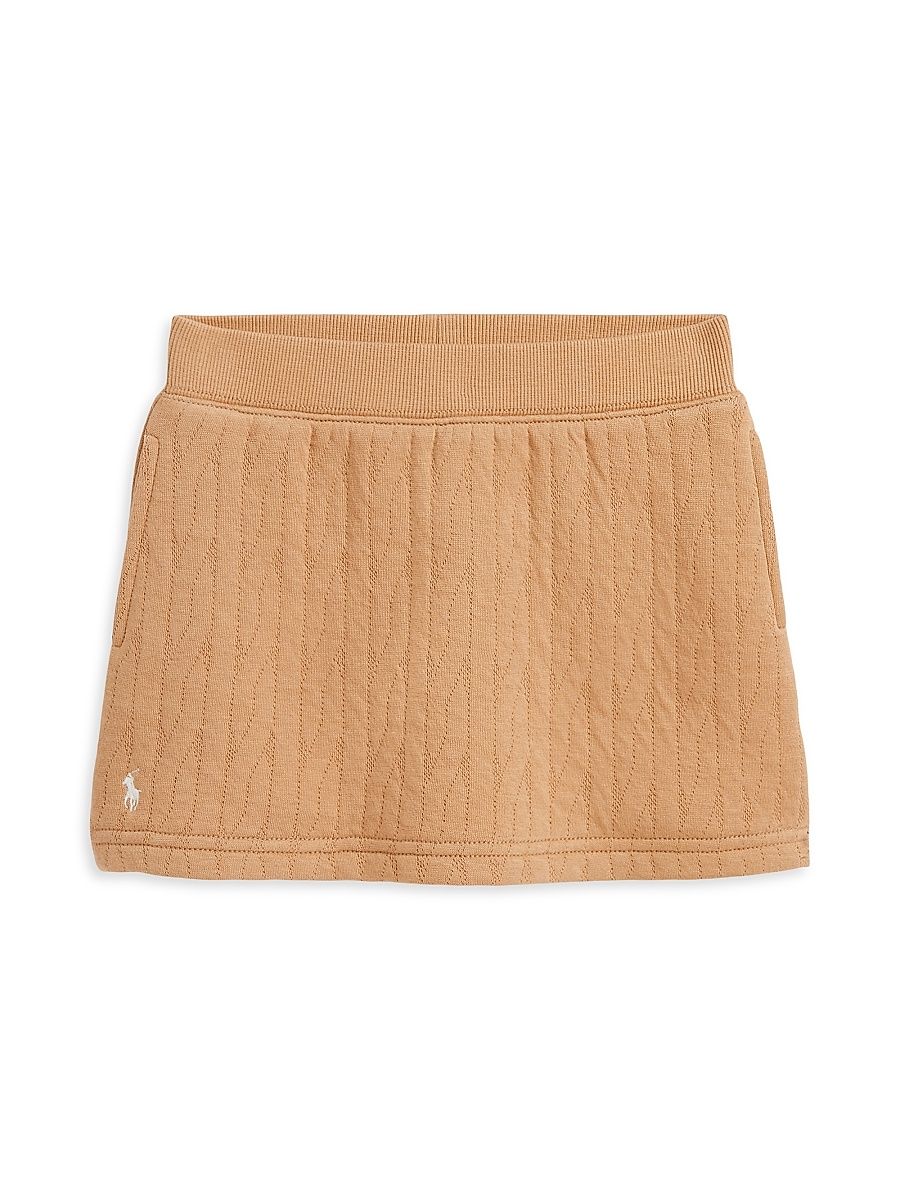 Little Girl's & Girl's Cotton Knit Skirt - Vintage Khaki - Size 16