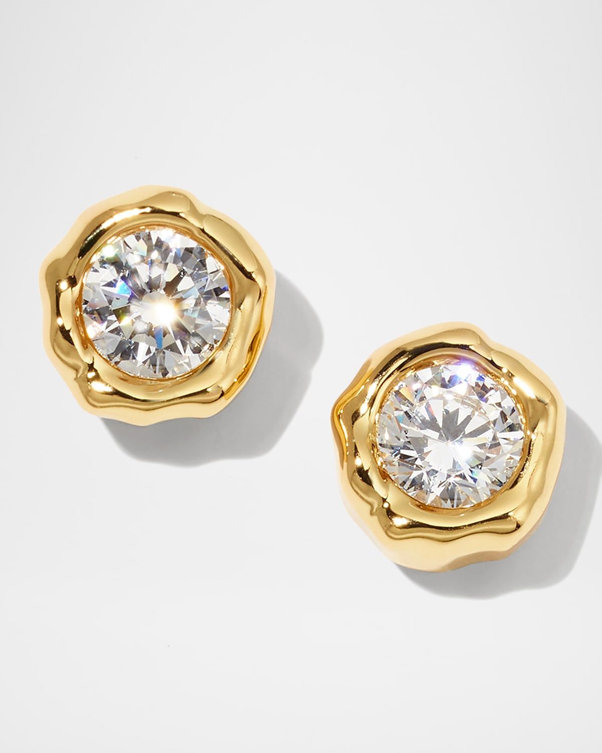 Asterales Molten Bezel Stud Earrings