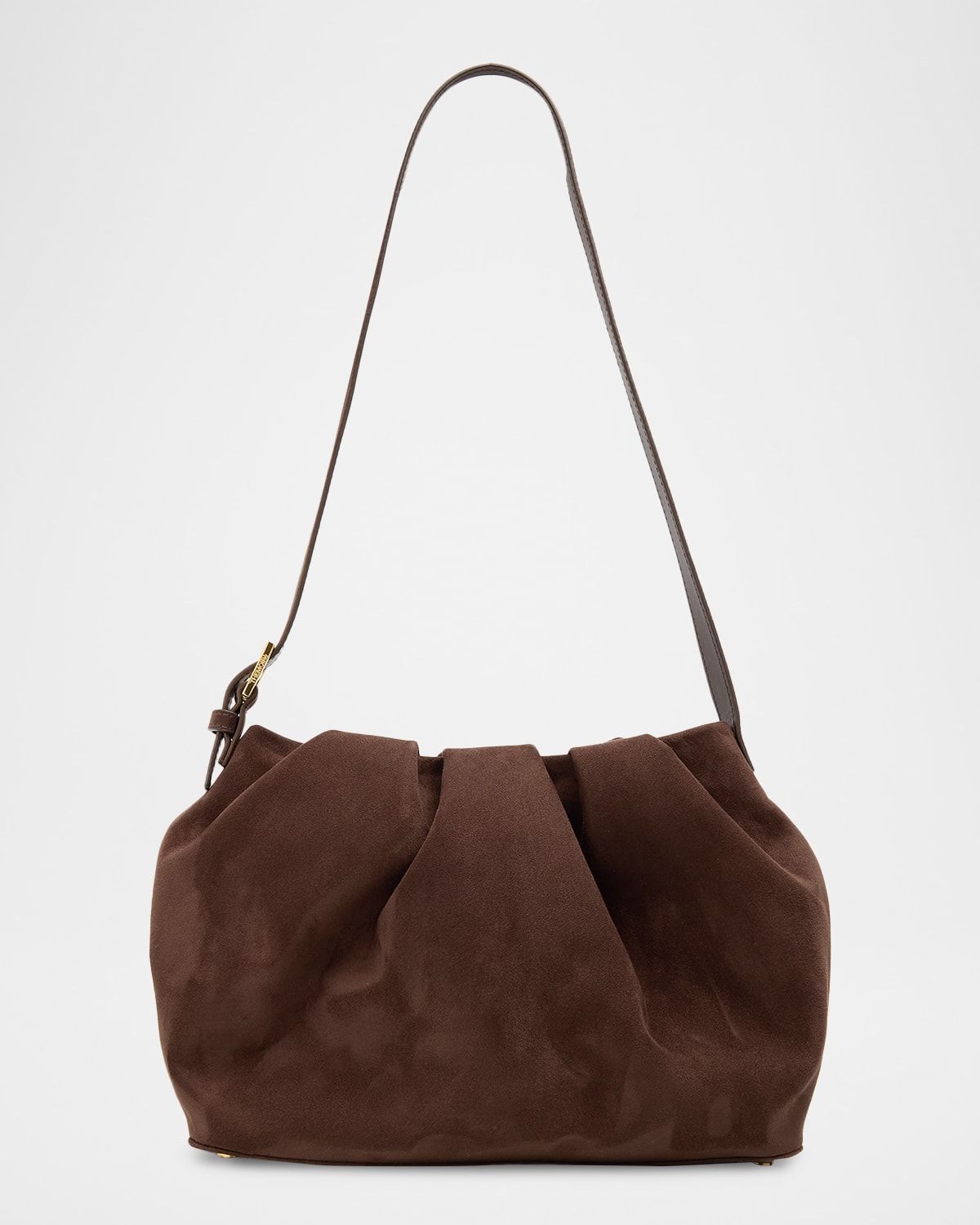 Lara Pleated Vegan Suede Shoulder Bag