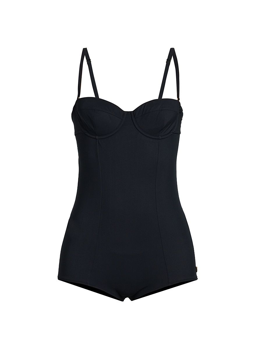 Women's Balconette One-Piece Swimsuit - Nero - Size Large