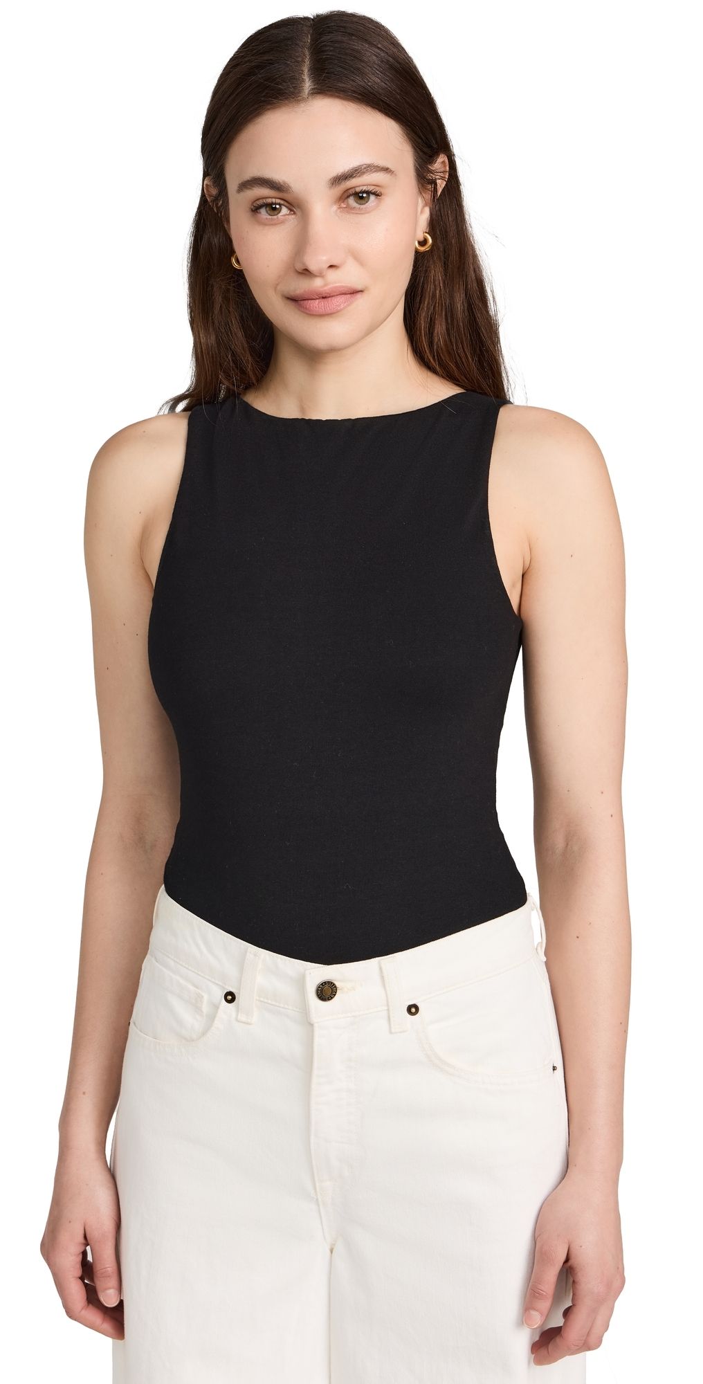 Ambitionist High Neck Tank Thong Bodysuit Black M